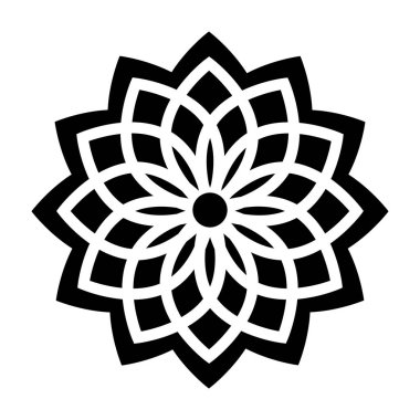 Geometri şekil tasarımı, katı vektör içinde çiçek dövmesi simgesi 