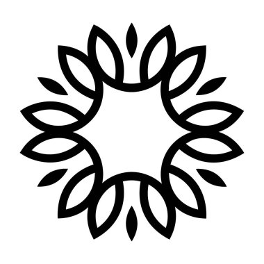 Geometri şekli çiçek tasarımı, çiçek dövmesi simgesi katı vektör 