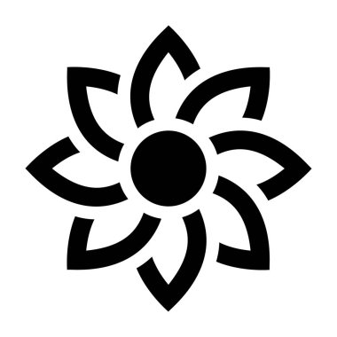 Geometri şekil tasarımı, katı vektör içinde çiçek dövmesi simgesi 