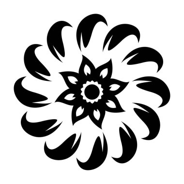 Beyaz arkaplanda çiçek dövme simgesi izole