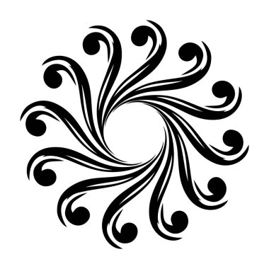 Dairesel geometri tasarımları, glifte mandala motif simgesi 