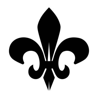Fleur symbol as a heraldic tattoo icon in glyph design 