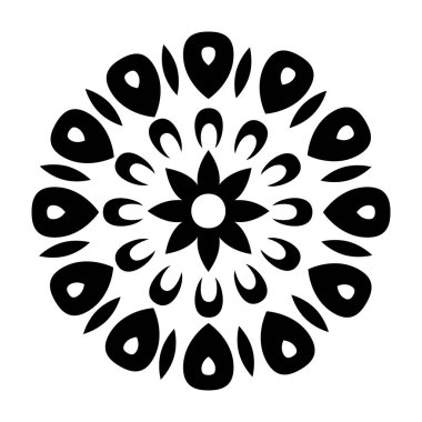 Geometri şekil tasarımı, katı vektör içinde çiçek dövmesi simgesi 