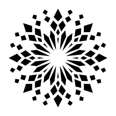 Geometri şekil tasarımı, katı vektör içinde çiçek dövmesi simgesi 