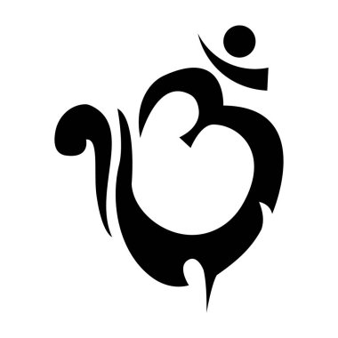 Hindu om dövmesi katı vektör tasarımı 