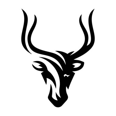 Katı vektör keçi maskotu dövme simgesi tasarımı 