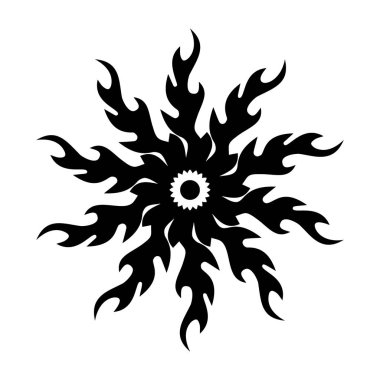 Geometrik desenlerin katı simgesi, kabile güneş vektör tasarımı 