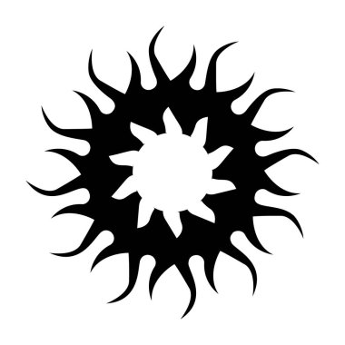 Geometrik desenlerin katı simgesi, kabile güneş vektör tasarımı 