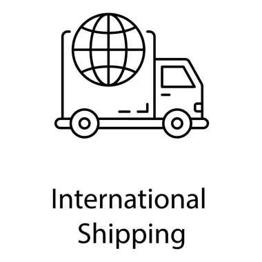 Küresel kargo aracı, uluslararası sevkiyat simgesi.