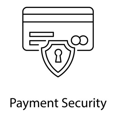 Kalkan kilidi olan kredi kartı ödeme kartı güvenlik simgesini gösteriyor 