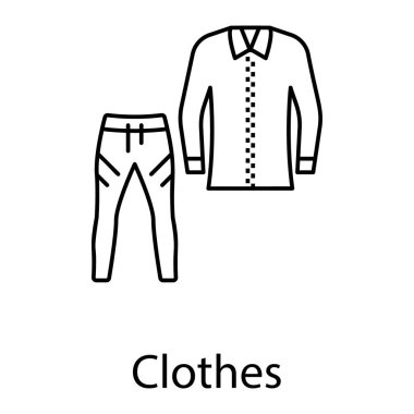 Kumaşın çizgi tasarımı, gömlek ikonlu kot pantolon 