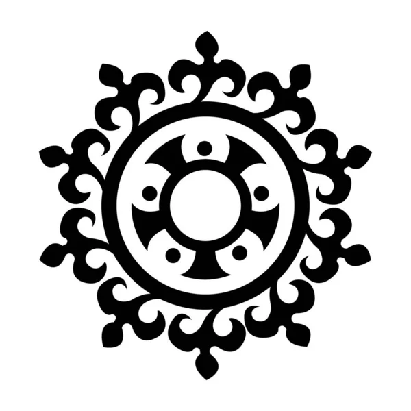 Kreisförmige Geometriedesigns Chromatisches Mandala Symbol Glyphen Vektor — Stockvektor