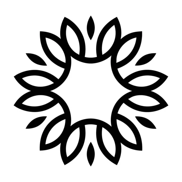 Diseño Floral Forma Geométrica Icono Tatuaje Floral Vector Sólido — Archivo Imágenes Vectoriales