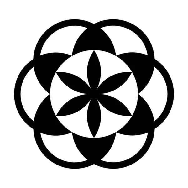 Blume Tattoo Symbol Isoliert Auf Weißem Hintergrund — Stockvektor