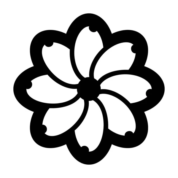 Icono Tatuaje Flor Aislado Sobre Fondo Blanco — Archivo Imágenes Vectoriales