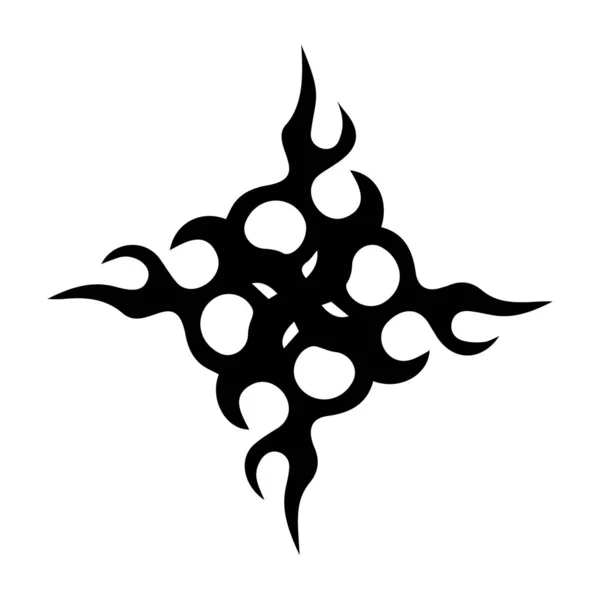Diseño Tatuaje Tribal Icono Símbolo Cultural Vector Lleno — Vector de stock