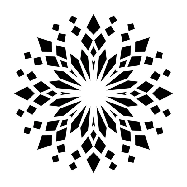 Geometrie Formgestaltung Florales Tätowiersymbol Solidem Vektor — Stockvektor