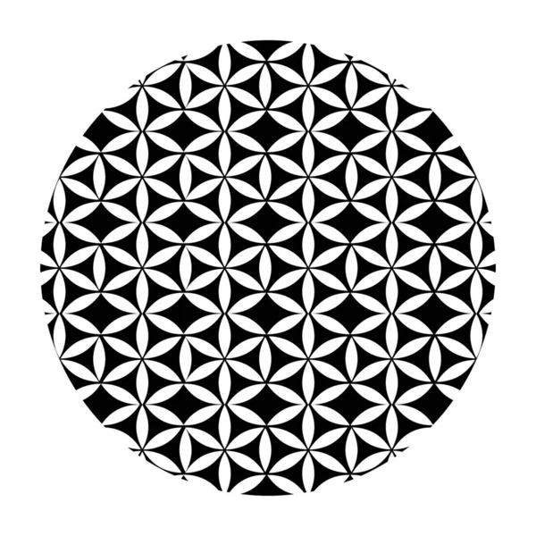 Ázsiai Minta Design Absztrakt Koncentrikus Mandala Szilárd Ikon — Stock Vector