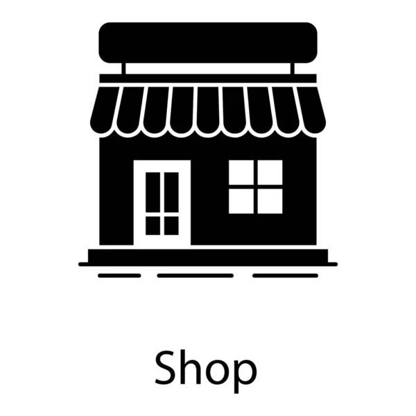 Icono Del Edificio Tienda Sobre Fondo Blanco — Vector de stock