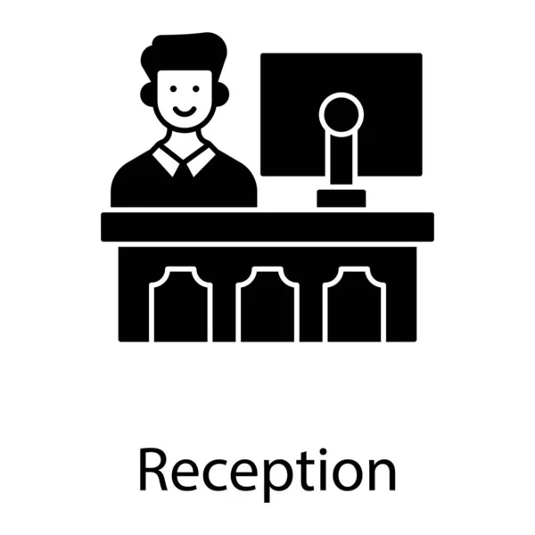 Icon Reception Glyph Design — ストックベクタ
