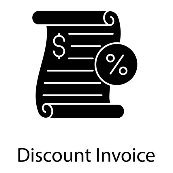 Vector Sales Printed Receipt Percentage Sign Discount Invoice — Stock Vector