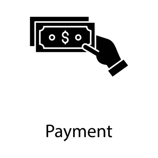 Hand Giving Money Cash Payment Icon White Background — ストックベクタ