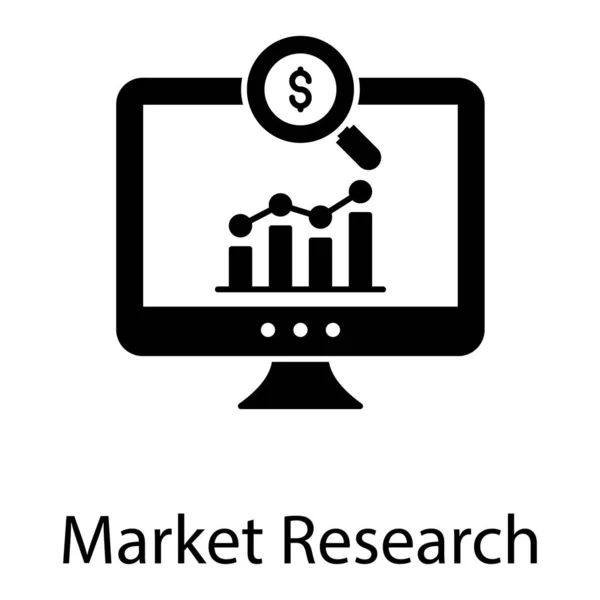 Dollar Sous Loupe Avec Rapport Entreprise Concept Icône Étude Marché — Image vectorielle