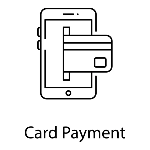 数字支付线路图标 信用卡 电子商务概念 — 图库矢量图片