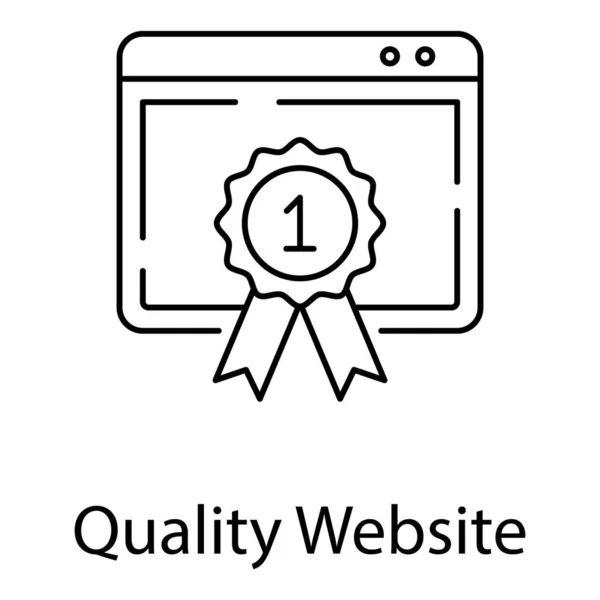 Preisabzeichen Auf Webseite Die Ein Symbol Für Qualität Der Webseite — Stockvektor