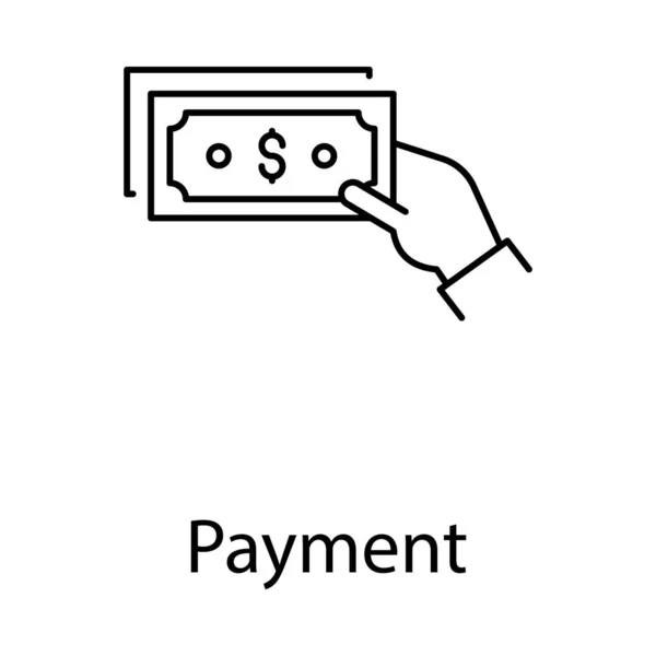 Hand Giving Money Cash Payment Icon White Background — ストックベクタ
