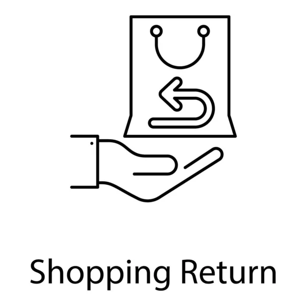 Hand Hält Einkaufstasche Shopping Return Symbol Auf Weißem Hintergrund — Stockvektor