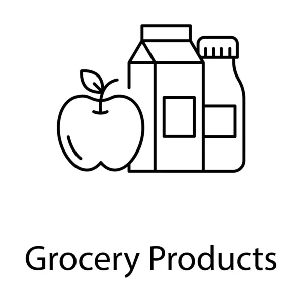 Icono Conceptual Diseño Línea Icono Producto Comestibles — Vector de stock