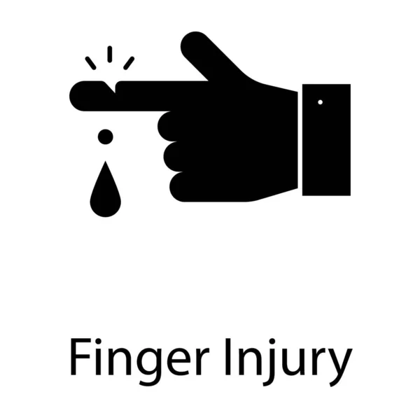 Finger Mit Bluttropfen Ikone Der Fingerverletzung Gefülltem Design — Stockvektor