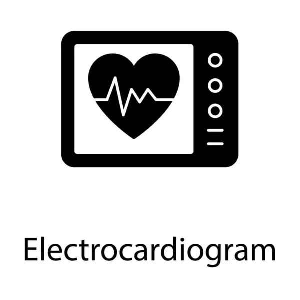 Concepto Latidos Cardíacos Línea Del Icono Del Cardiograma Diseño Sólido — Vector de stock