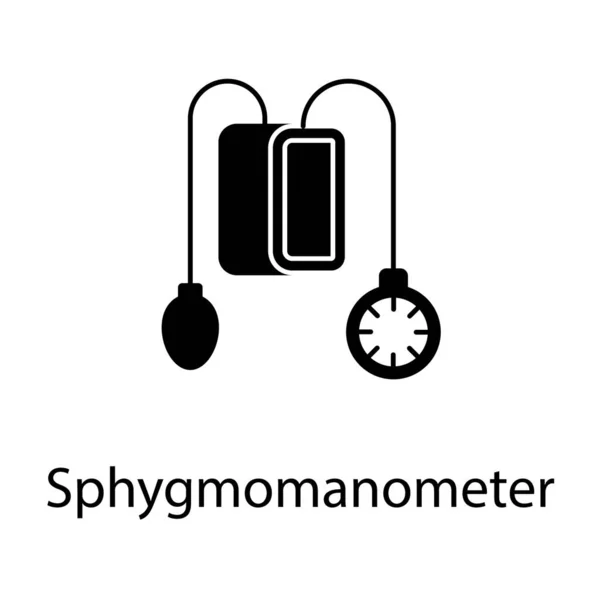 Sphygmomanometer Element Van Medische Glyph Ontwerp Icoon — Stockvector