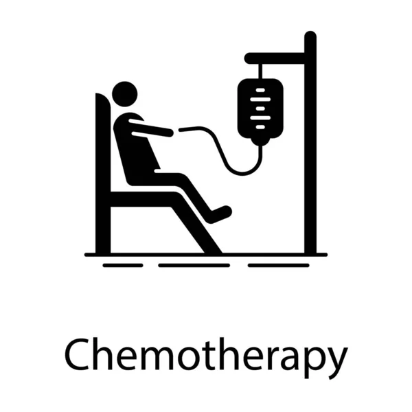 Chemotherapie Kankerbehandeling Door Stralingsicoon Solide Design — Stockvector