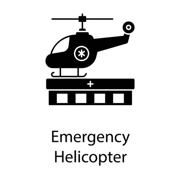 Helicóptero Emergencia Diseño Del Icono Del Helicóptero Transporte Médico — Archivo Imágenes Vectoriales