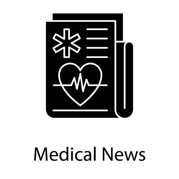 Signo Médico Concepto Periódico Del Icono Noticias Salud — Archivo Imágenes Vectoriales
