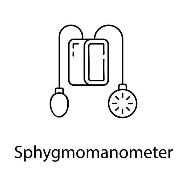 Sphygmomanometer Element Ikony Projektowania Linii Medycznych — Wektor stockowy