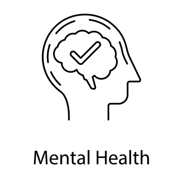 Head Profile Storm Cloud Mental Health Icon — Stock Vector