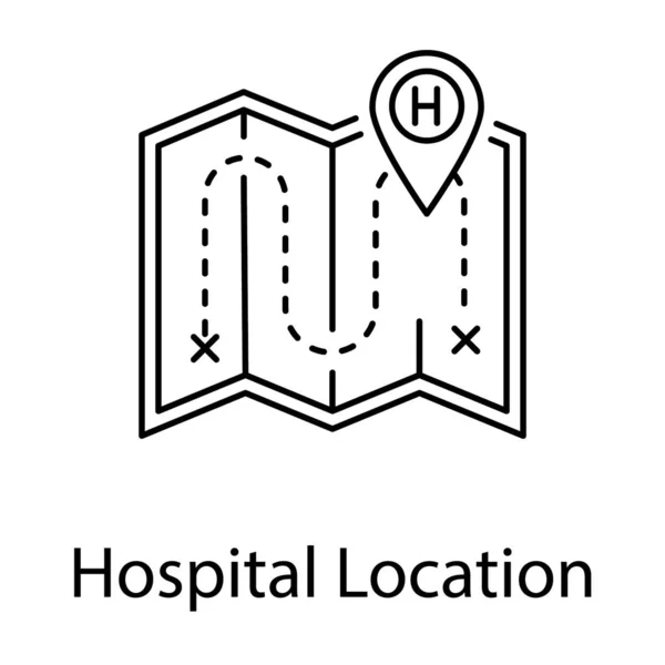 Locatiekaart Met Ziekenhuissymbool Concert Ziekenhuislocatie — Stockvector