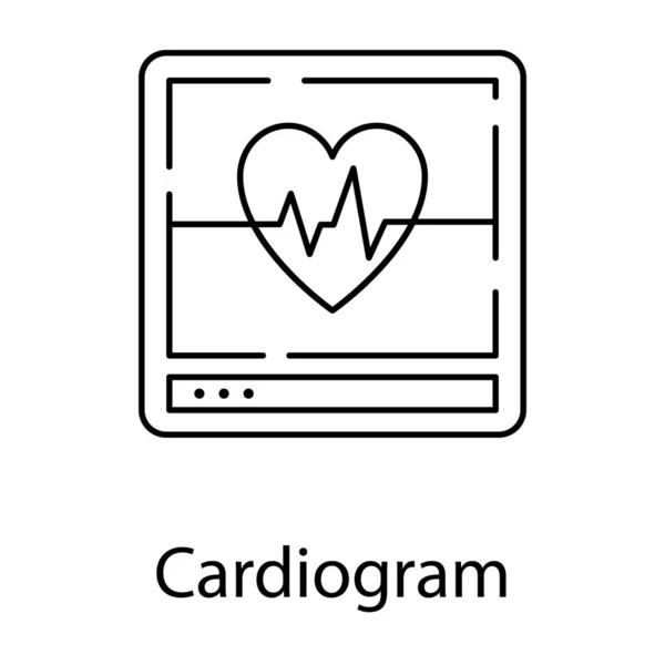 Online Καρδιά Έννοια Του Καρδιογραφήματος Εικονίδιο Στο Σχεδιασμό Γραμμή — Διανυσματικό Αρχείο