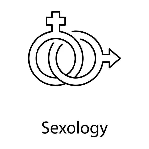 Simboli Genere Maschile Femminile Icona Della Sessuologia Nel Design Della — Vettoriale Stock