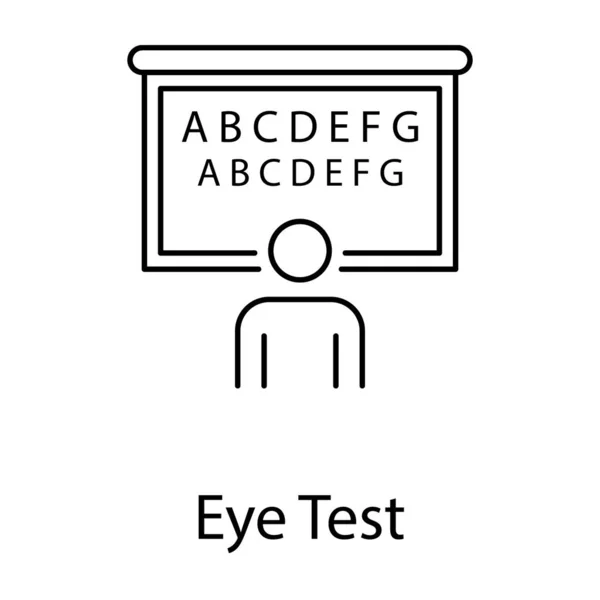 Eye Test Icon Line Design White Background — Stockový vektor