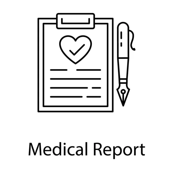 Informe Médico Con Lápiz Icono Prescripción Médica — Vector de stock