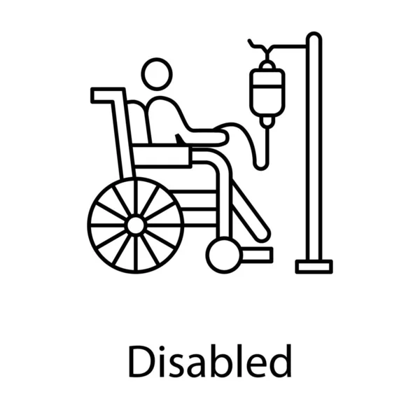 Muž Invalidním Vozíku Koncept Ikony Postižení Bílém Pozadí — Stockový vektor