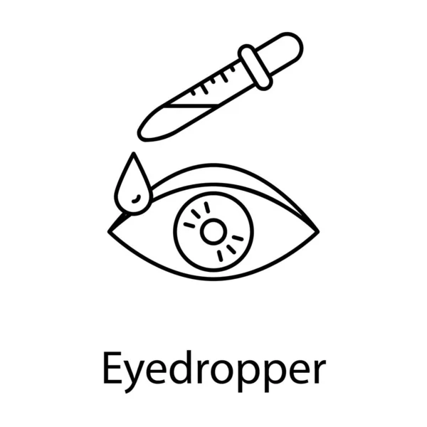 Eyedropper Linienvektor Isoliert Auf Weißem Hintergrund — Stockvektor