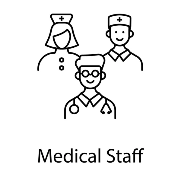 Icono Del Personal Médico Diseño Línea — Archivo Imágenes Vectoriales