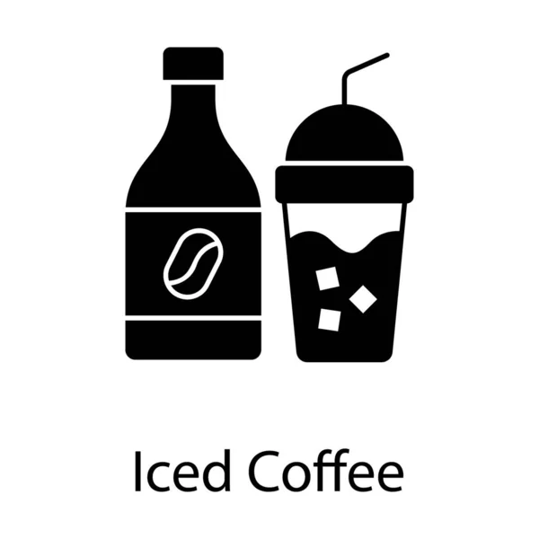 Koude Koffie Energieke Drank Toe Voegen Perfectie Aan Visuele — Stockvector