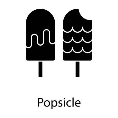Glyph vektör tasarımında buzlu içecek simgesi